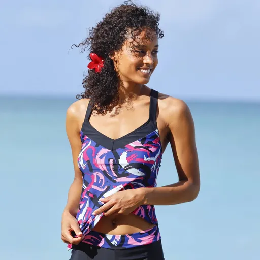 Plavkový tankiny top Lohena s potlačou