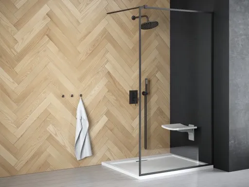 BESCO - Walk-in sprchovací kút TOCA - Farba rámu zásteny - Hliník čierny, Rozmer A - 100, Rozmer C - 190, Smer zatváranie - Univerzálny Ľavé / Pravé, Výplň - Číre bezpečnostné sklo - 8 mm BCTOCA10