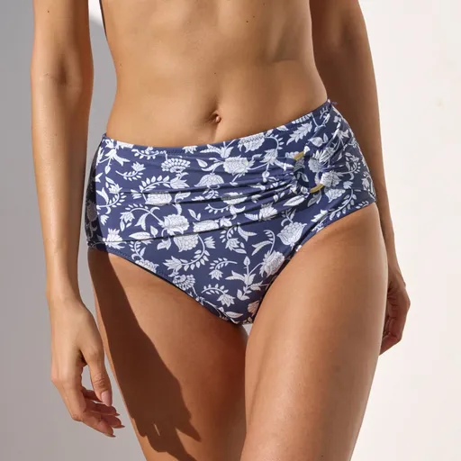 Plavkové nohavičky Saglia s vysokým pásom a potlačou