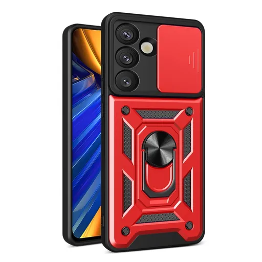 RING CAMERA Kryt s držiakom pre Samsung Galaxy S25 5G červený