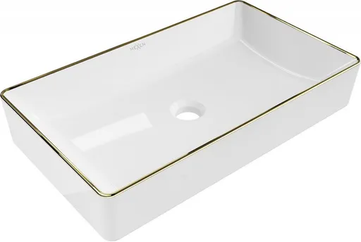 MEXEN - Nadia umývadlo na dosku 62 x 35, biela/zlatý rantl 21616005