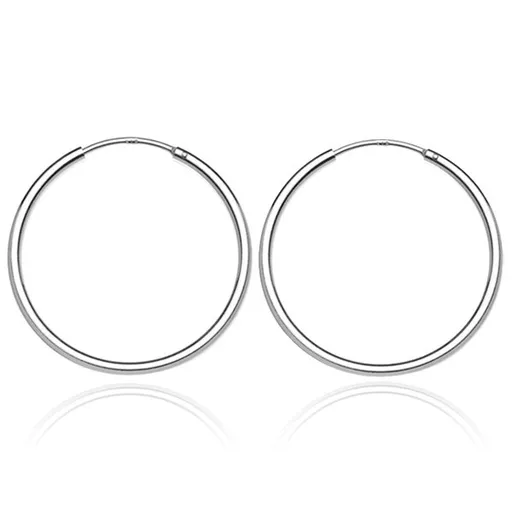 Okrúhle náušnice zo striebra - lesklý a hladký povrch, 25 mm