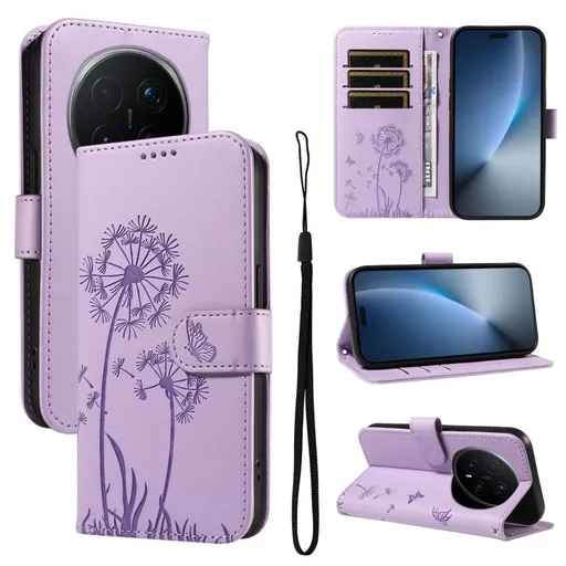 ART DANDELION Peňaženkové puzdro pre Honor Magic8 Pro fialové