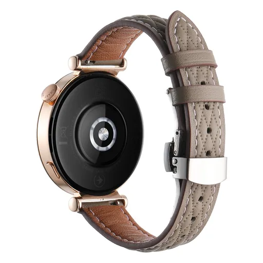 LATTICE BAND Kožený remienok pre Huawei Watch GT 6 41mm / GT 5 41mm šedo-hnedý