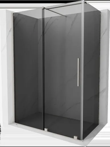 MEXEN/S - Velár sprchovací kút, posuvné dvere 160 x 70, grafit, nikel kartáčovaný 871-160-070-41-97