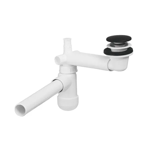 ArtCom Umývadlový sifón PRELOC 400 s výpusťou klik klak Farba: Biela / čierna