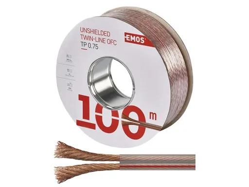 Dvojlinka netienená 2x0,75mm priehľadná EMOS S8307 100m