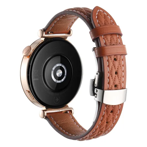 LATTICE BAND Kožený remienok pre Huawei Watch GT 6 41mm / GT 5 41mm svetlohnedý