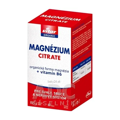 VITAR MAGNÉZIUM CITRATE + vitamín B6 600tbl