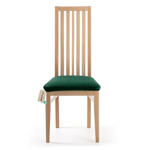 Restilo Napínací poťah na sedák na stoličku tmavozelená, 40 x 40 + 5 cm