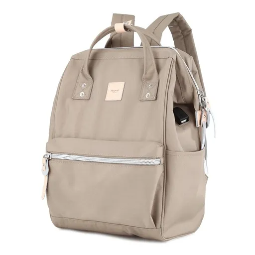Tmavobéžový mestský ruksak so zipsami - Himawari