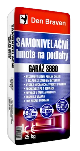 DEN BRAVEN - Samonivelačná hmota na podlahy GARÁŽ S660 šedá 25 kg