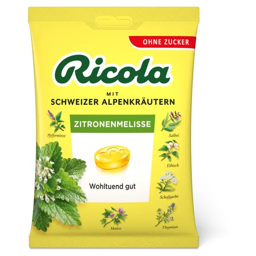 RICOLA Bylinné cukríky bez cukru zitronenmelisse 75 g