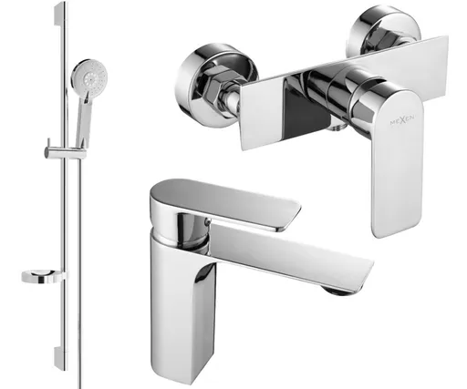 MEXEN/S - Alexa SET umývadlová + sprchová batéria s príslušenstvom DS40, chróm 71204DS40-00