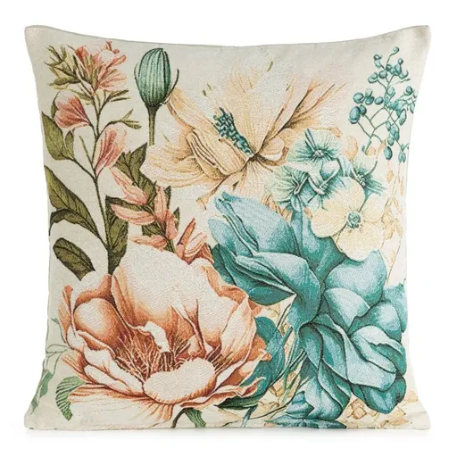 ArtFir Obliečka na vankúš GOBELIN 10 | krémová/modrá 45 x 45 cm