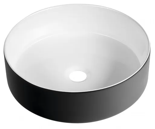 SAPHO - FIASTRA keramické umývadlo na dosku, priemer 40cm, čierna mat FT801B