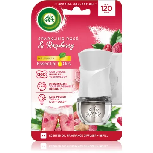 Air Wick Electric Sparkling Rose & Raspberry elektrický osviežovač vzduchu s náplňou 19 ml