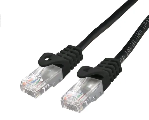 C-TECH Kábel patchcord Cat6, UTP, čierny, 0,25m