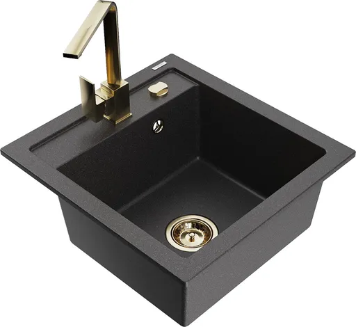 MEXEN/S MEXEN/S - Vito granitový drez 1-miska vrátane batérie Rita, čierna kropenatý 6503-76-670300-50