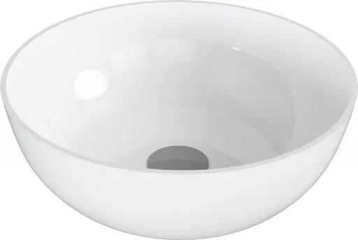 POLYSAN - BANERA ROUND umývadlo na dosku, liaty mramor, priemer 39cm, biela 14337