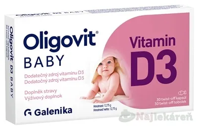 Galenika Oligovit BABY Vitamín D3 30 twist-off kapsúl