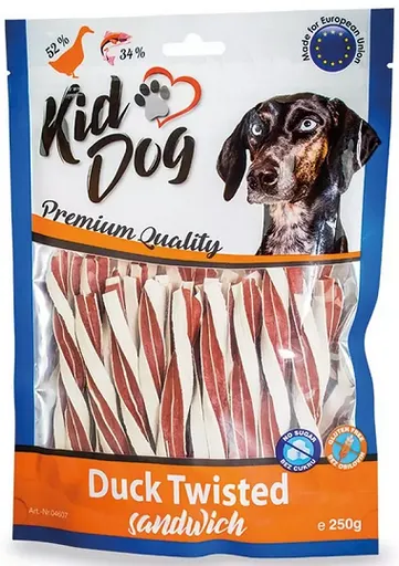 KidDog Kačací sendvič s treskou krútený 250 g