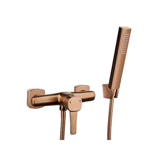 INVENA - Sprchová batéria GLAMOUR vrátane sprchového setu meď BN-02-014-V