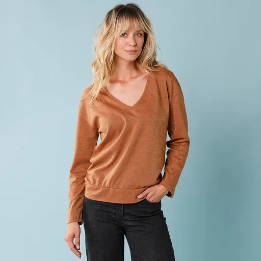 Tričko s trblietavým vláknom, pre nižšiu postavu