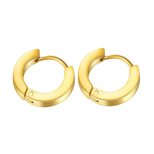 Okrúhle oceľové náušnice v zlatej farbe, kĺbové