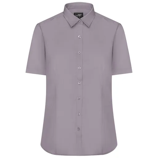James & Nicholson (Daiber) Dámska košeľa s krátkym rukávom JN679 - Oceľová | XL