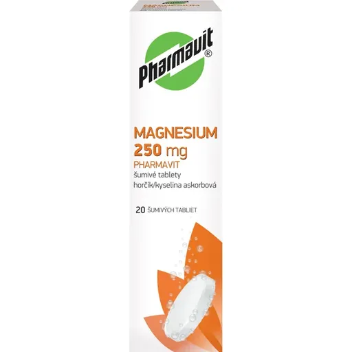 Pharmavit Magnesium 250mg šumivé 20 tabliet