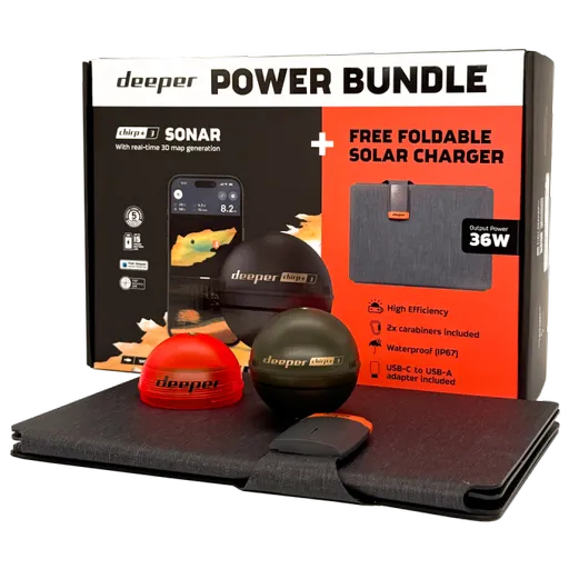 Deeper power bundle nahadzovací sonar chirp+ 3 a solárna nabíjačka