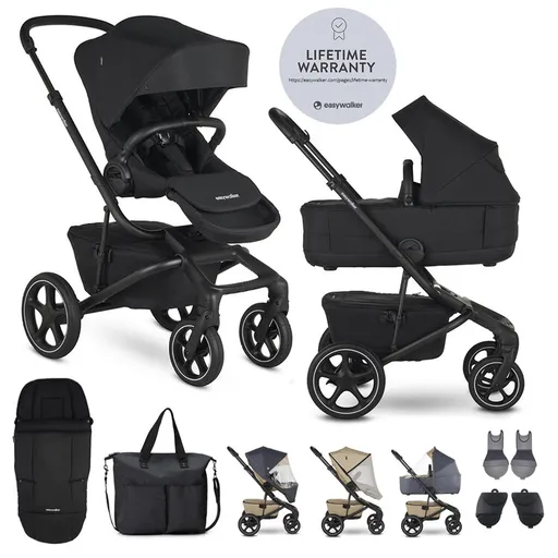 EASYWALKER SET XXL kočík kombinovaný Jimmey Pepper Black s príslušenstvom,EASYWALKER Kočík kombinovaný Jimmey Pepper Black XXL RWS