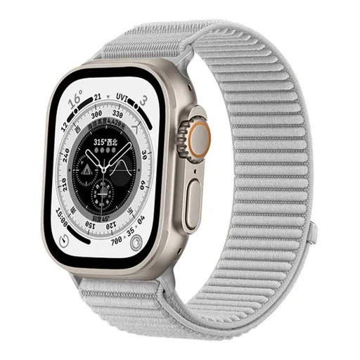 xDfind NYLON Vymeniteľný remienok pre Apple Watch 44 / 45 / 46 / 49mm šedý