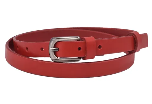 Kožený dámsky opasok 722-20-25 červený pracka Berta
