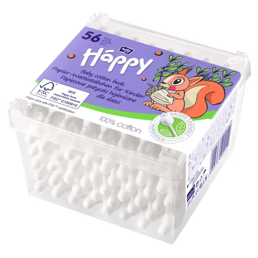 BELLA HAPPY Baby hygienické tyčinky papierové 56 kusov