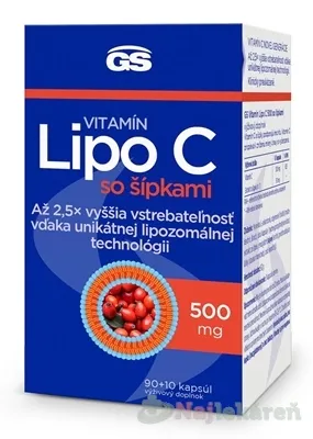 GS Vitamín Lipo C 500mg so šípkami 90+10 tabliet