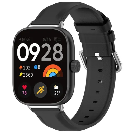 LEATHER Kožený remienok pre Xiaomi Redmi Watch 5 čierny