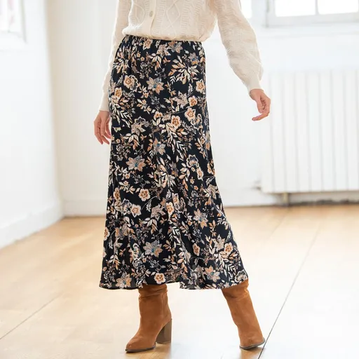 Dlhá sukňa s potlačou kvetín