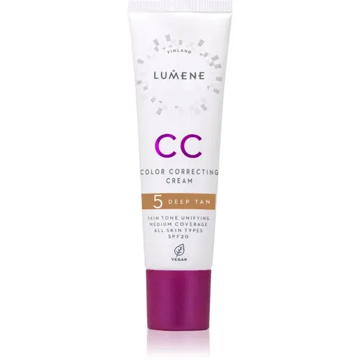 Lumene CC Color Correcting Cream CC krém pre jednotný tón pleti SPF 20 odtieň 5 Deep Tan (Warm) 30 ml