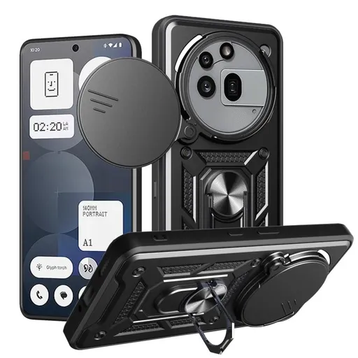 RING CAMERA Kryt s držiakom pre Nothing Phone (3a) Pro čierny