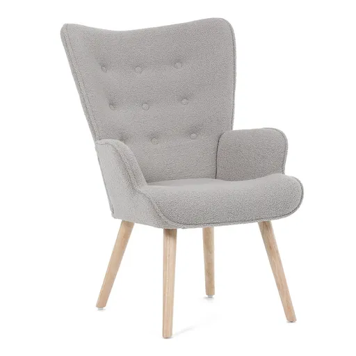 Kreslo ušiak Bouclé GREY2, sivá