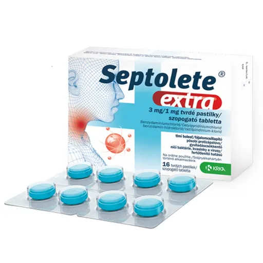 SEPTOLETE Extra eukalyptus 3 mg/1 mg pastilky 16 kusov