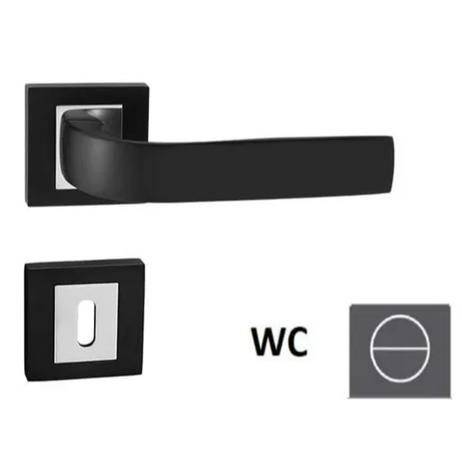 Kľučka Naturel Cynthia HR čierna matná/chróm WC kľučka