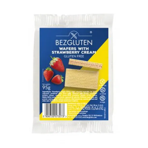 BEZGLUTEN Oblátky s príchuťou jahodovou bez lepku 90 g