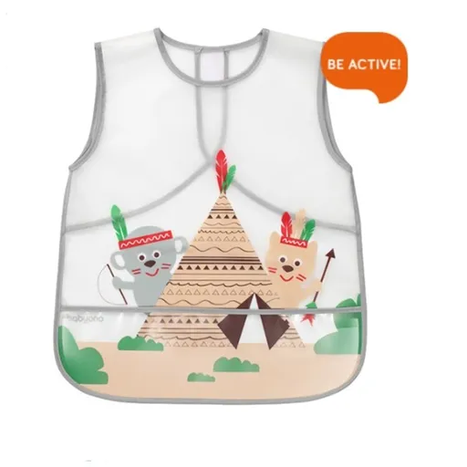 BABYONO Podbradník umývateľný šedý 24m+, 33x40 cm