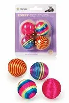 Hračka pre mačky Lopta Zorby rainbow 4ks
