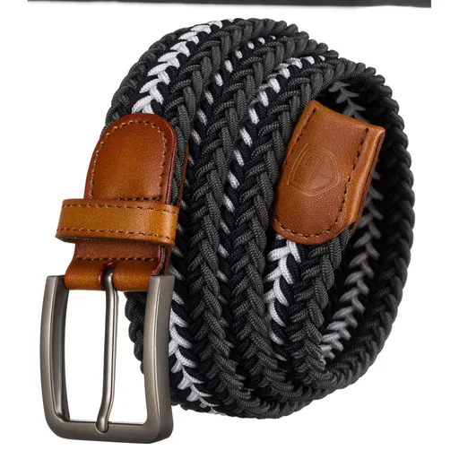 Pánsky syntetický opasok v odtieňoch sivej a bielej – Peterson