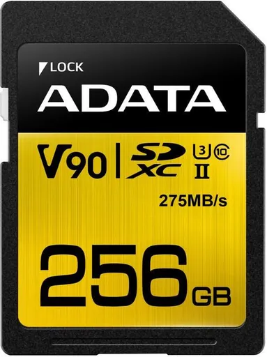 ADATA SDXC karta 256GB Premier One UHS-II U3 Class 10 (R:275/W:155 MB/s)