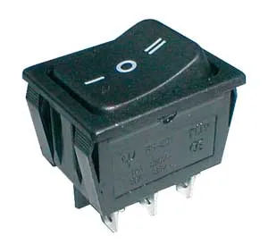 Prepínač kolískový   3pol./6pin  ON-OFF-ON 250V/15A čierny